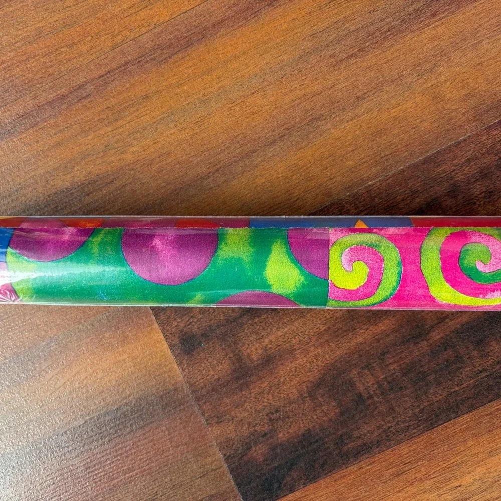 Premium Gift Wrap 30in x‎ 5ft 12.5 Sq Ft Roll Colorful Stars Circles Swirls